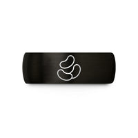 stylish rings for women – black & gold tungsten jelly beans wedding band