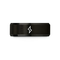 personalized jewelry for her – black tungsten sharp symbol wedding band
