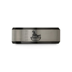 tungsten ring for him – black & gray tungsten fire boat wedding band