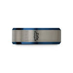 best present for him – blue & silver tungsten phuket wedding band