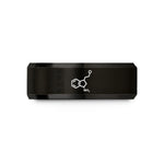 unique presents for men – black tungsten serotonin molecule wedding band