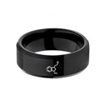 special presents for guys – black tungsten serotonin molecule wedding band