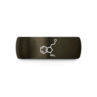 special presents for guys – gunmetal & black tungsten serotonin molecule wedding band