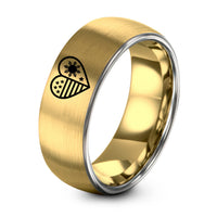 Cute Gifts for Him – gold & grey tungsten usa philippines heart ring