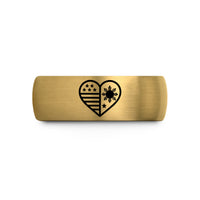 unique presents for him – gold & grey tungsten usa philippines heart wedding band