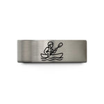 special presents for guys – blue & grey tungsten whitewater rafter paddle wedding band