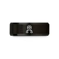 romantic presents for men – black tungsten blindfold scales wedding band