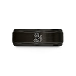 unique husband ring present – black & rose gold tungsten cat mouse wedding band