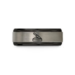 anniversary presents for spouse – black & grey tungsten sharpening stone knife wedding band