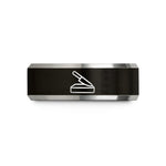 unique presents for him – black & grey tungsten sharpening stone knife wedding band