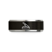 unique presents for him – black & grey tungsten sharpening stone knife wedding band