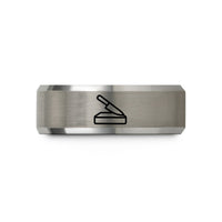 anniversary presents for spouse – black & gray tungsten sharpening stone knife wedding band