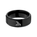 tungsten ring for men – black tungsten sharpening stone knife wedding band