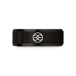 romantic presents for partner – black & rose gold tungsten unity circle wedding band