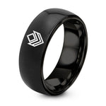 Cute Gifts for Mom from Daughter – black tungsten angular chevron triangles ring
