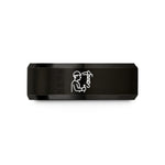unique presents for her – black tungsten crane operator silhouette wedding band