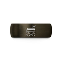best presents for her – gunmetal & blue tungsten delivery robot wedding band