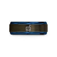 thoughtful presents for mom – gunmetal & blue tungsten delivery robot wedding band