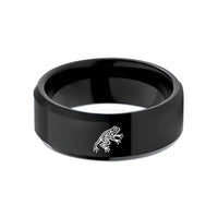 personalized presents for mom – black tungsten tribal frog leaping wedding band