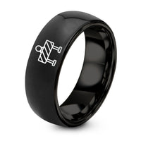 Cute Gifts for Women – black tungsten construction barricade ring