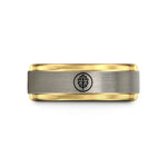 thoughtful presents for her – black & gold & grey tungsten oak leaf wedding band