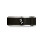 cute presents for her – black & grey tungsten rappel silhouette wedding band