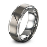 grey tungsten english horn ring