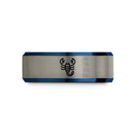 unique couple present ideas – black & blue & silver tungsten scorpio wedding band