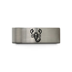 engraved bands for lovers – grey tungsten scorpio wedding band