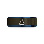 stylish wedding bands her – gunmetal & blue tungsten erlenmeyer flask wedding band