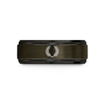 stylish rings for her – gunmetal & black tungsten honor wreath wedding band