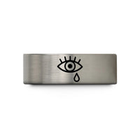 men's tungsten wedding band – black & gray tungsten tear drop wedding band