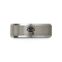 women's tungsten wedding band – grey tungsten tear drop wedding band