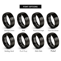font options for inside engraving on black cuticle pusher rings