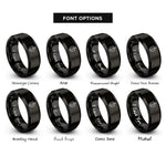 font options for inside engraving on black cuticle pusher rings