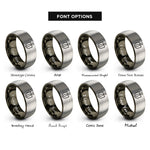 font options for inside engraving on gunmetal & grey cuticle pusher rings