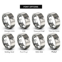 font options for inside engraving on silver cutlass skull rings