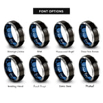 font options for inside engraving on black & blue & grey cutlasses circle rings