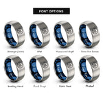 font options for inside engraving on blue & silver cutlasses circle rings