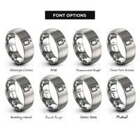 font options for inside engraving on grey cutting board rings