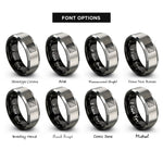 font options for inside engraving on black & silver cutting mat rings