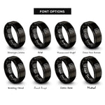 font options for inside engraving on black cutting mat rings