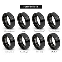 font options for inside engraving on black cutting mat rings