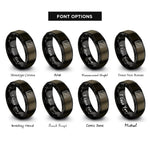 font options for inside engraving on gunmetal & black cutting mat rings