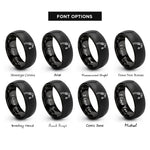 font options for inside engraving on black cutting torch rings