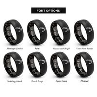 font options for inside engraving on black cutting torch rings