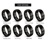 font options for inside engraving on black cutting torch rings