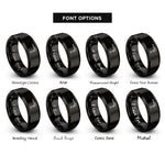 font options for inside engraving on black cutting torch rings
