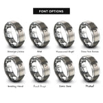 font options for inside engraving on grey cutting torch rings