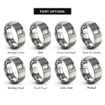 font options for inside engraving on gray cutting torch rings